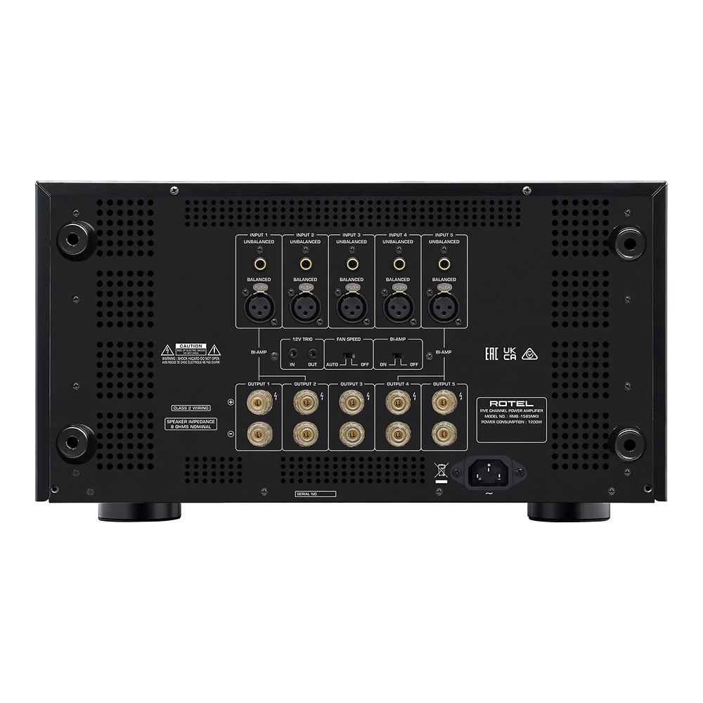 Ampli de puissance home cinéma Rotel RMB 1585 face arrière
