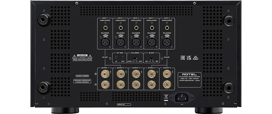 Vue arrière du Rotel RMB 1585 montrant les options de connectivité