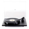rega planar 1 noir mat vue de face avec capot ouvert
