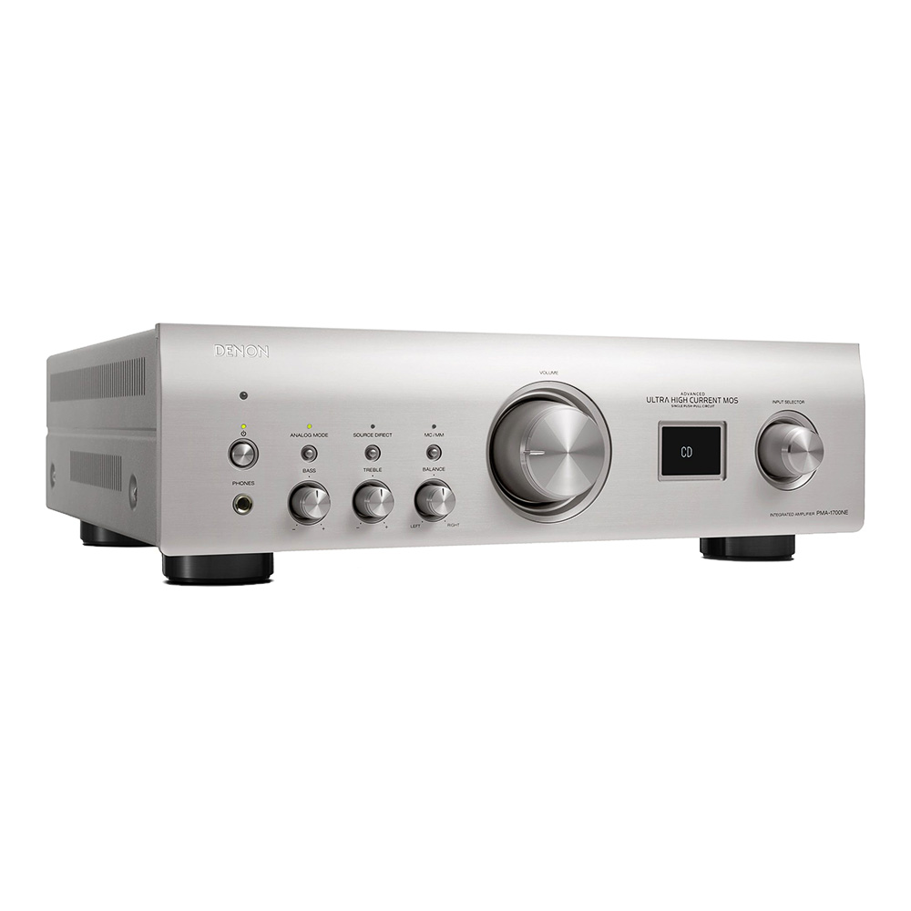 Denon PMA 1700NE silver vue avant oblique