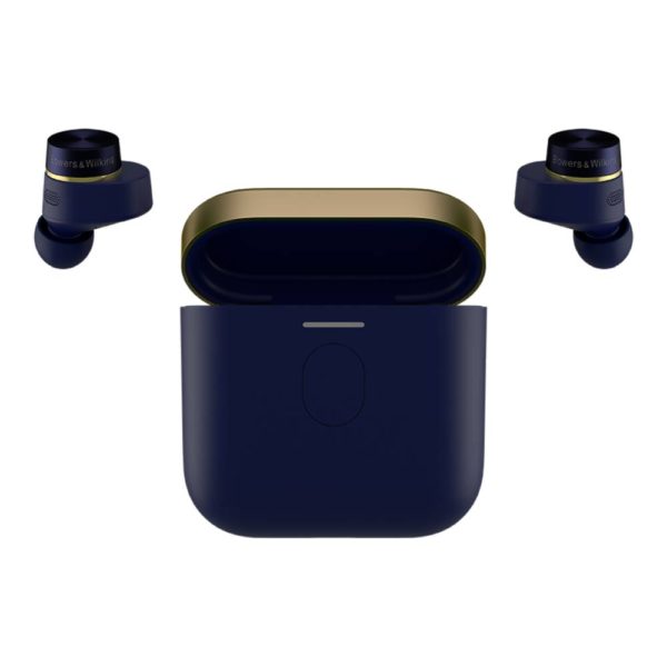 Bowers Wilkins Pi7 S2 bleu nuit chargeur vue de face