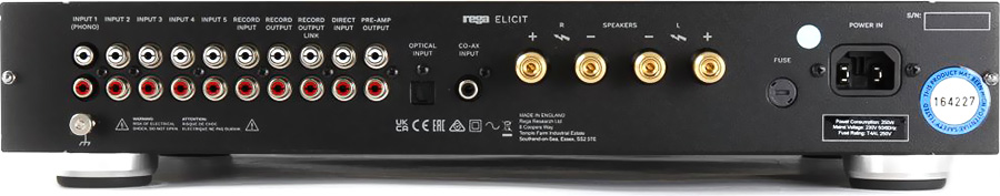Rega Elicit MK5 entrées et sorties