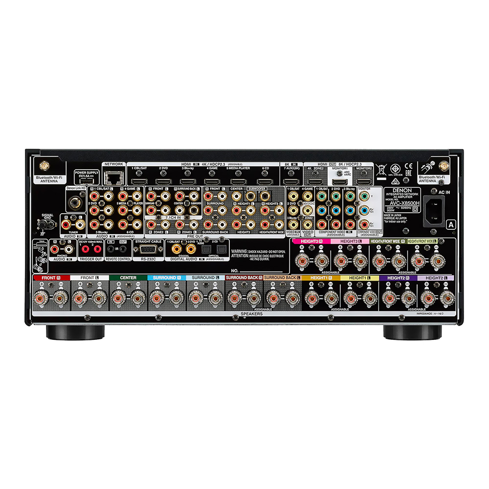 connectique complete du Denon AVC X8500HA