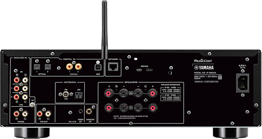 Connectique du Yamaha R N800A