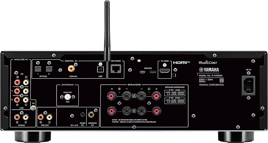 Connectique du Yamaha R-N1000A