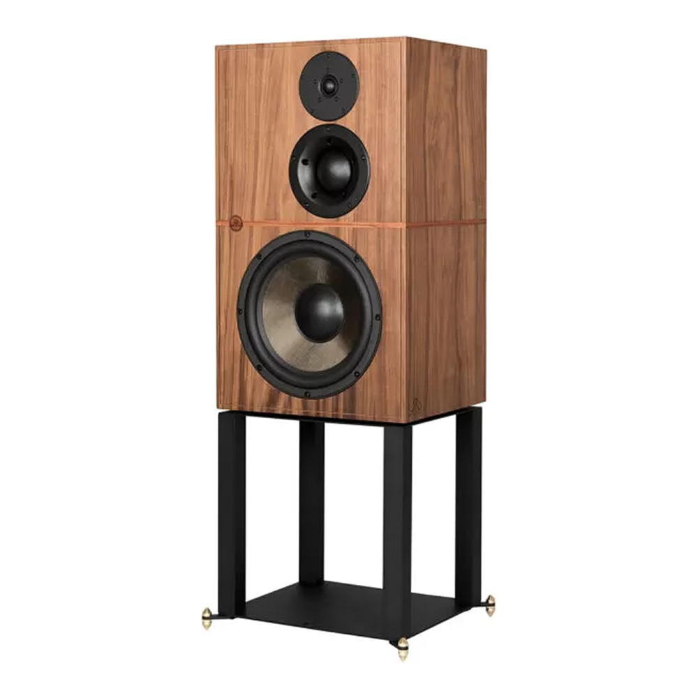 vue oblique de la Revival Audio Atalante 5 sur pied