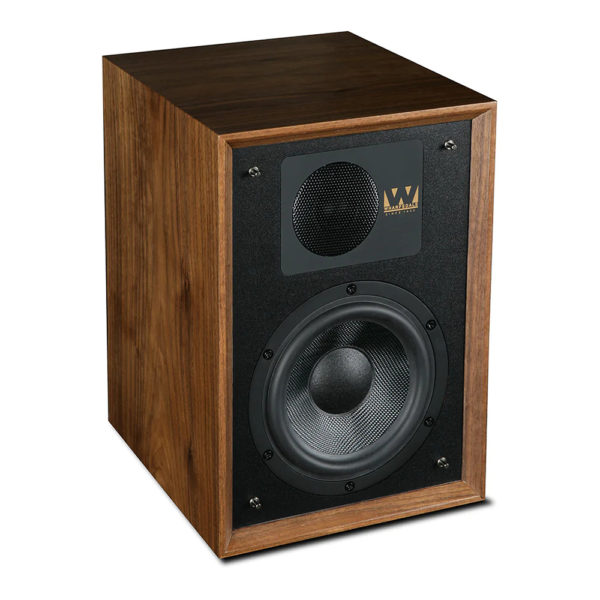 enceinte bibliothèque Wharfedale Denton 85 noyer vue oblique droite