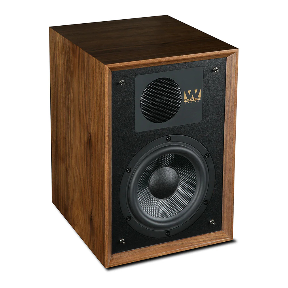 enceinte bibliothèque Wharfedale Denton 85 noyer vue oblique droite enceinte bibliothèque Wharfedale Denton 85 noyer vue oblique droite