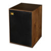 enceinte bibliothèque Wharfedale Denton 85 noyer vue oblique gauche avec grille