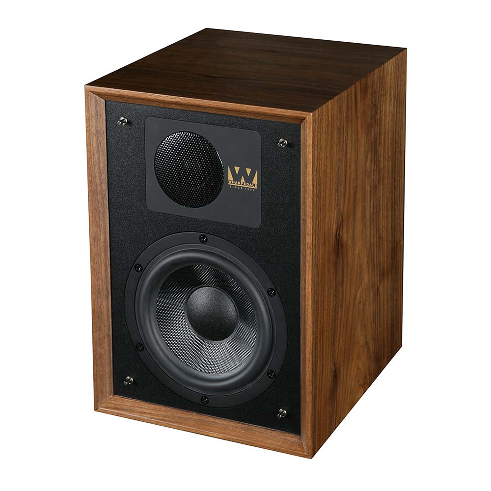 enceinte bibliothèque Wharfedale Denton 85 noyer vue oblique gauche enceinte bibliothèque Wharfedale Denton 85 noyer vue oblique gauche