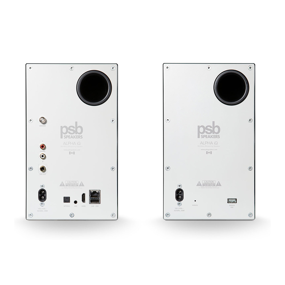 Event bass reflex des PSB Speakers Alpha iQ blanc