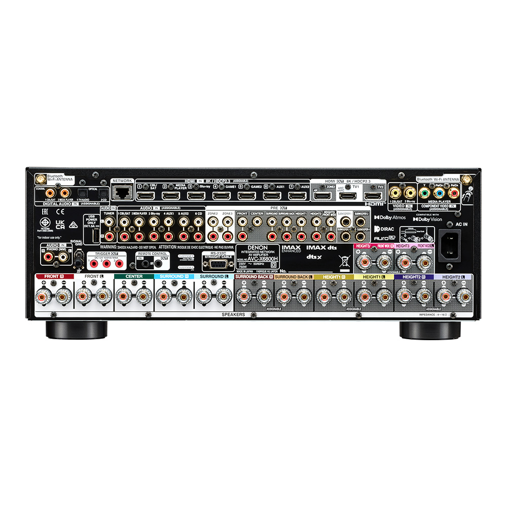 connectivité polyvalente du Denon AVC X6800H