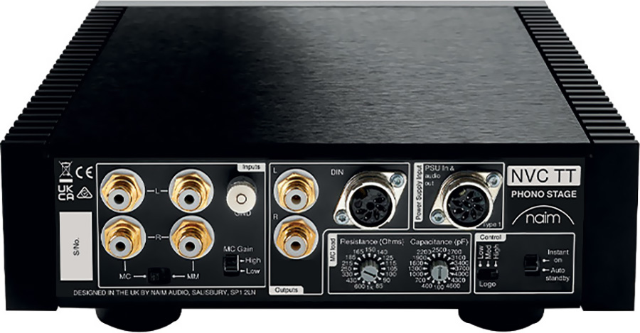 Connectique du préampli phono Naim NVC TT