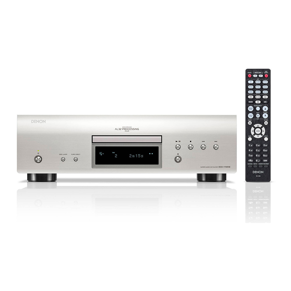 Lecteur CD SACD Denon DCD 1700NE gris face avant avec télécommande