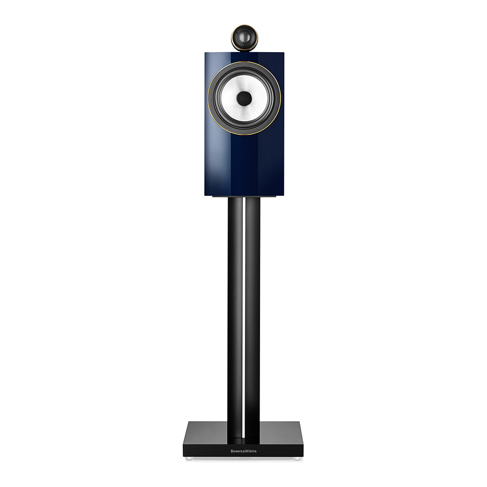Enceinte bibliothèque Bowers & Wilkins 705 S3 Signature sur pied face avant finition Midnight Blue Metallic
