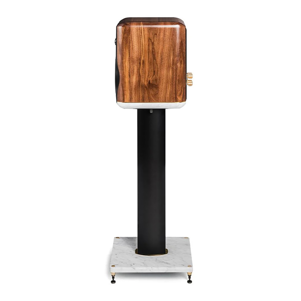 Enceinte bibliothèque Sonus faber Electa Amator III sur pied vue de coté finition noyer massif