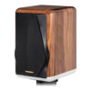 Enceinte bibliothèque Sonus faber Electa Amator III vue oblique avec grille finition noyer massif