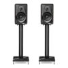 Enceintes bibliothèque Sonus faber Electa Amator III sur pied face avant finition noyer massif graphite