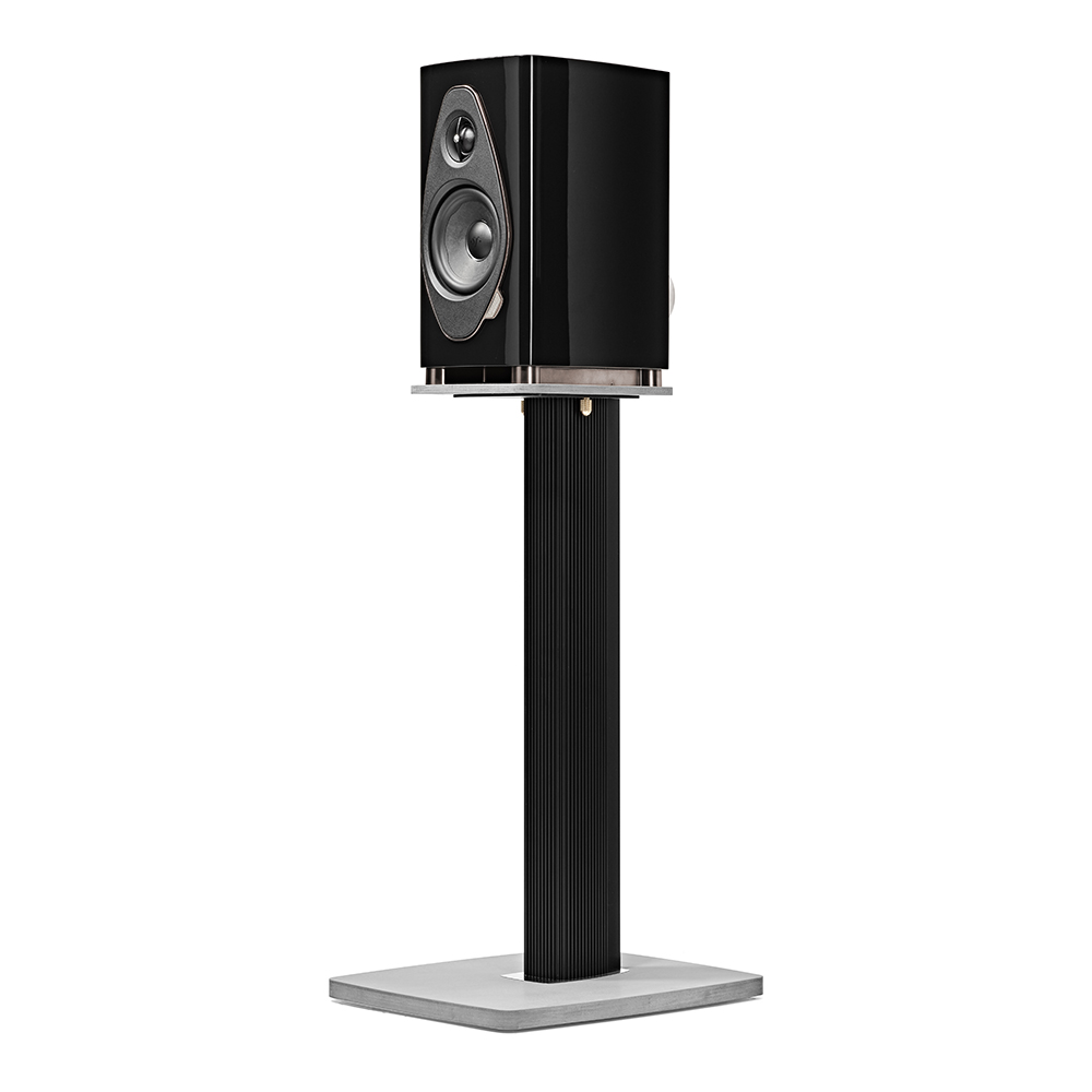 Enceinte bibliothèque Sonus faber Sonetto I G2 noir laqué sur pied