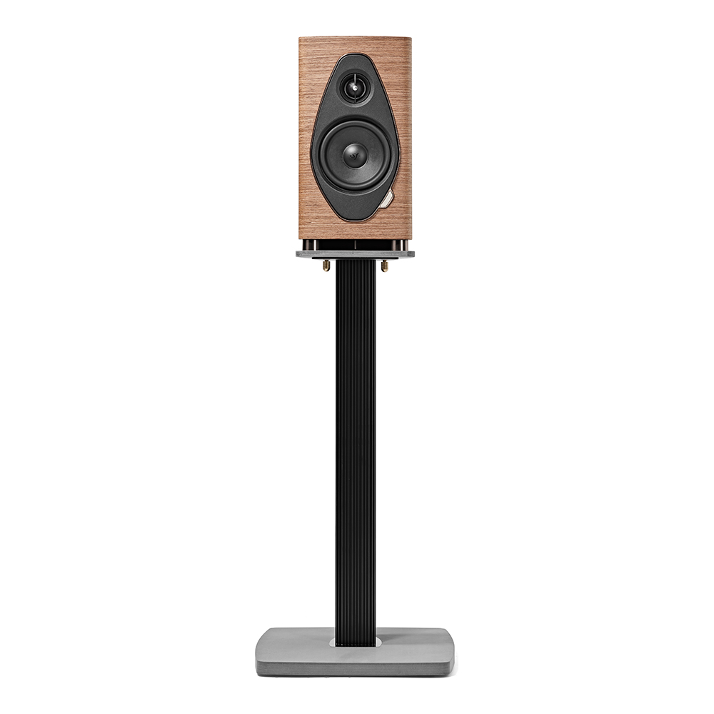 Enceinte bibliothèque Sonus faber Sonetto I G2 noyer sur pied face avant