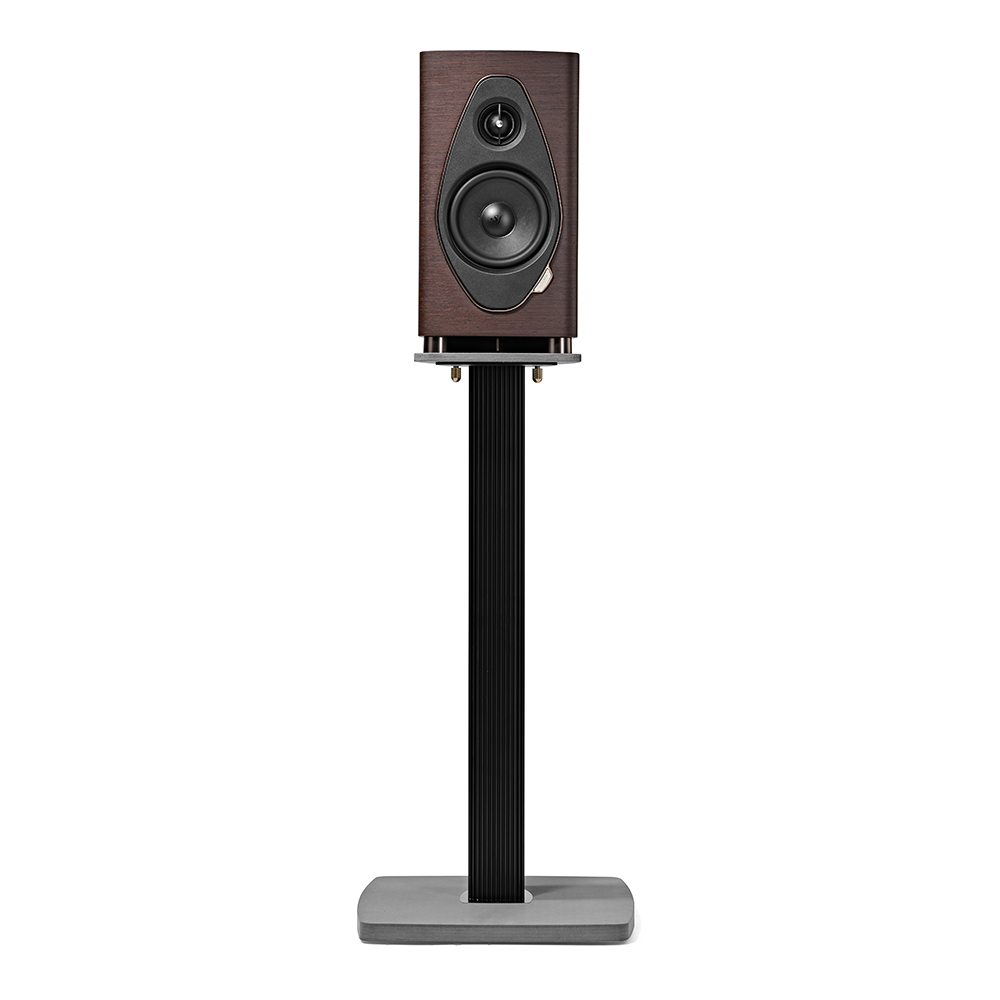 Enceinte bibliothèque Sonus faber Sonetto I G2 wengé sur pied face avant