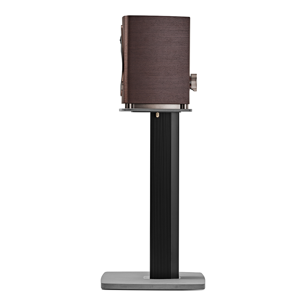 Enceinte bibliothèque Sonus faber Sonetto I G2 wengé sur pied vue de coté