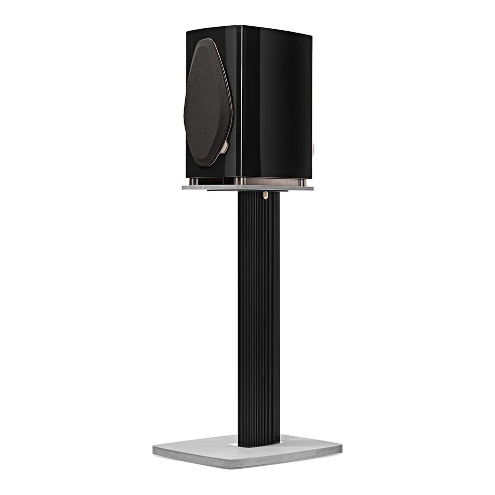 Enceinte bibliothèque Sonus faber Sonetto II G2 noir laqué sur pied et avec grille