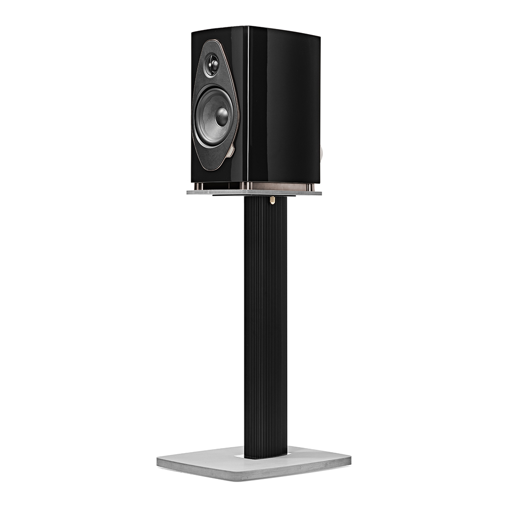 Enceinte bibliothèque Sonus faber Sonetto II G2 noir laqué sur pied