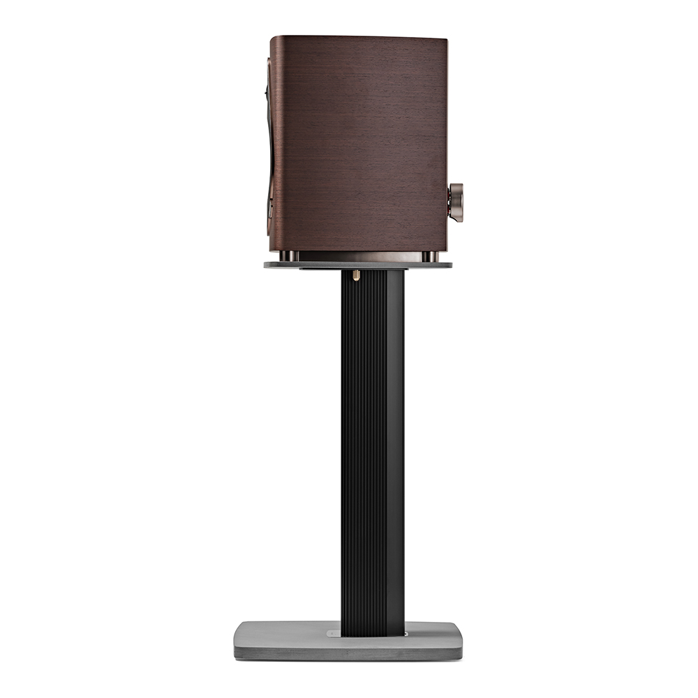 Enceinte bibliothèque Sonus faber Sonetto II G2 wengé sur pied vue de coté