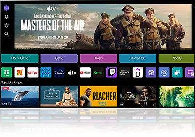 Interface affichant les principales plateformes de streaming