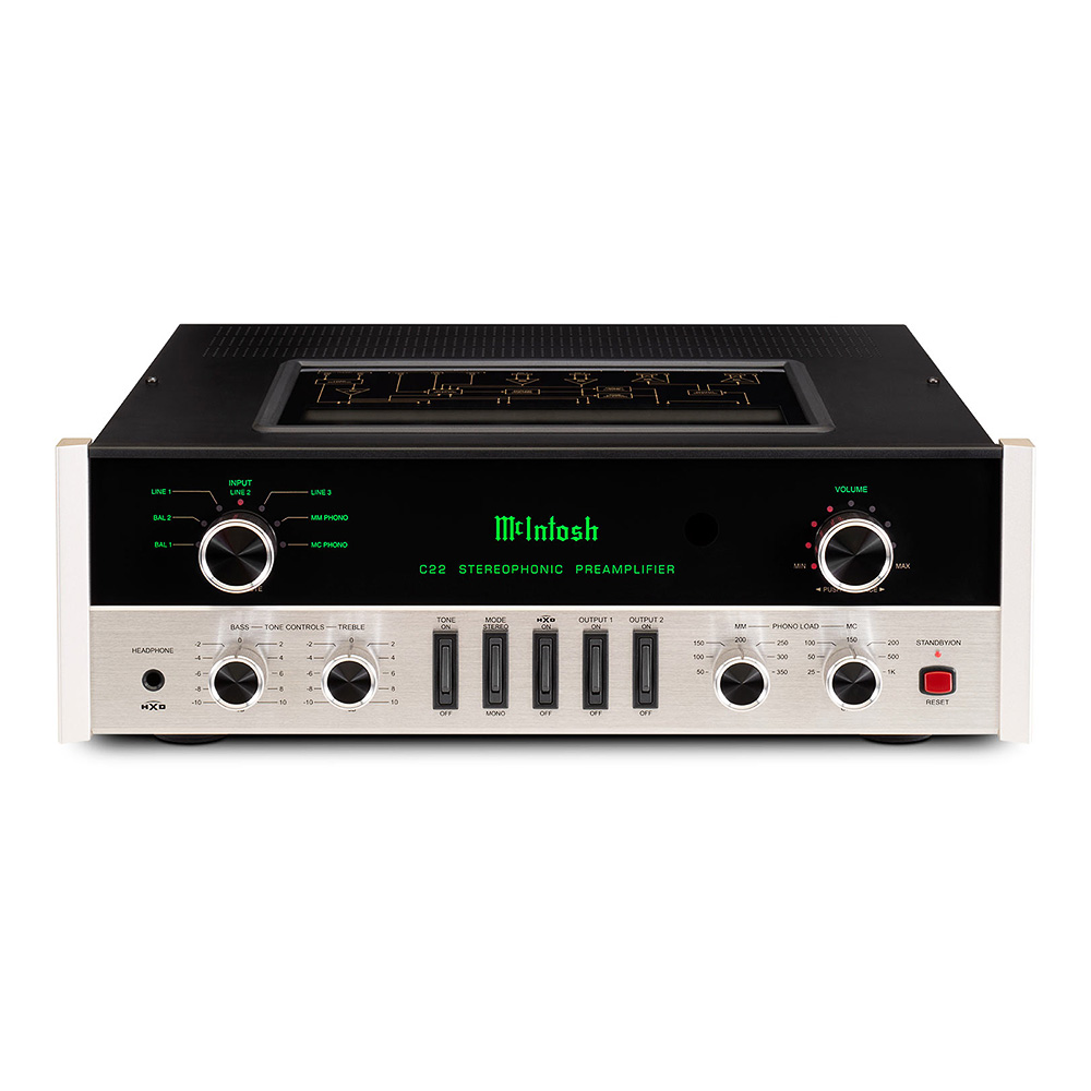 Préamplificateur à tubes McIntosh C22 Mk V face avant ambiée