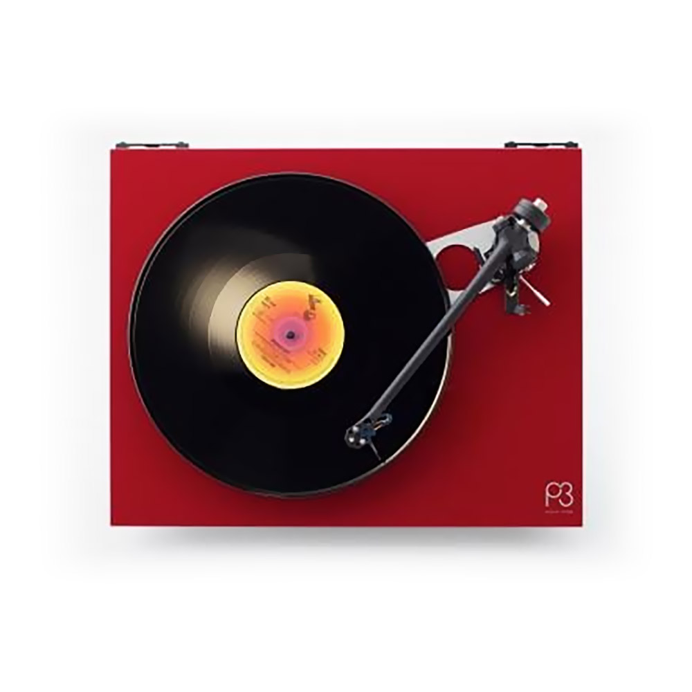 Rega Planar 3 Rouge laque Elys 2 MM Vue du dessus