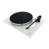 Rega Planar 3 blanc laqué vue de coté