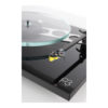 Rega Planar 3 noir laqué vue de coté avec cellule Exact MM