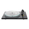 Rega Planar 3 noir laqué vue de face avec la cellule Exact MM