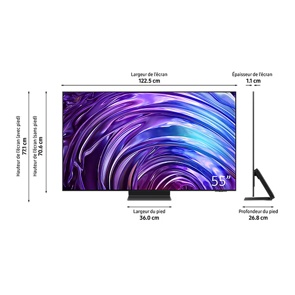 Téléviseur Samsung QE65S95D dimensions