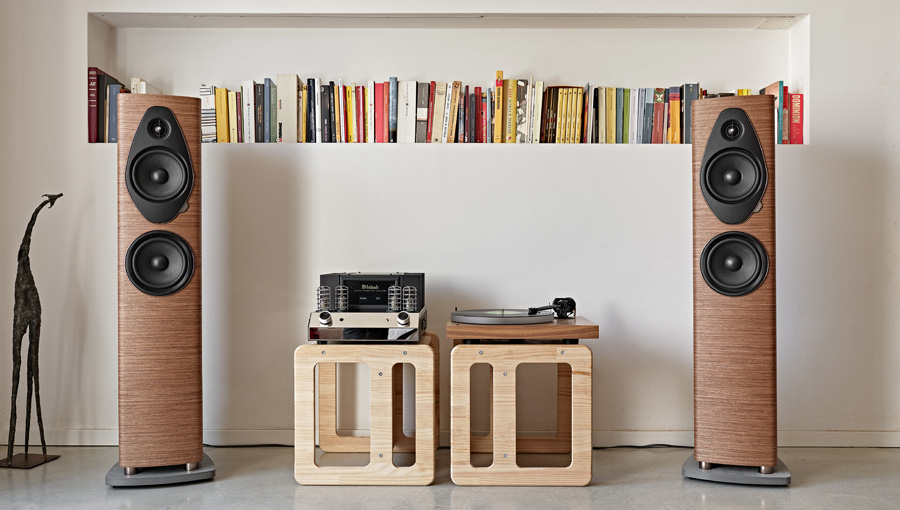 Enceinte colonne Sonus faber Sonetto III G2 en forme de luth