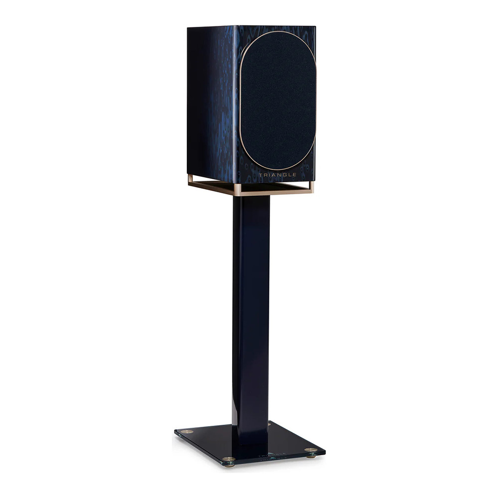 Enceintes Triangle Capella finition bleu astral sur pied avec grille