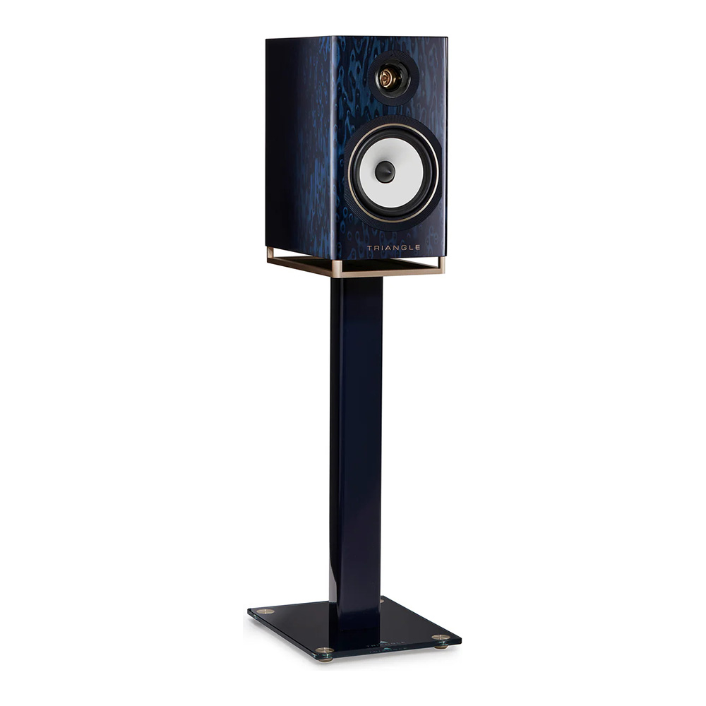 Enceintes Triangle Capella finition bleu astral sur pied
