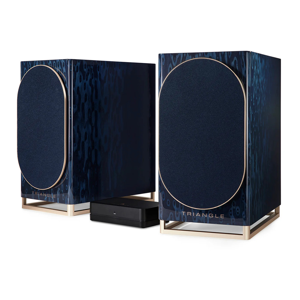 Enceintes Triangle Capella finition bleu astral vue 3