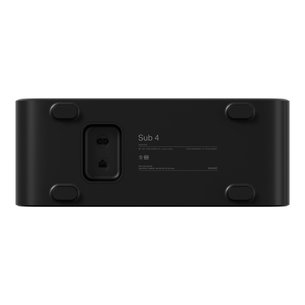 Caisson de basses sans fil Sonos Sub 4 noir vu du dessous