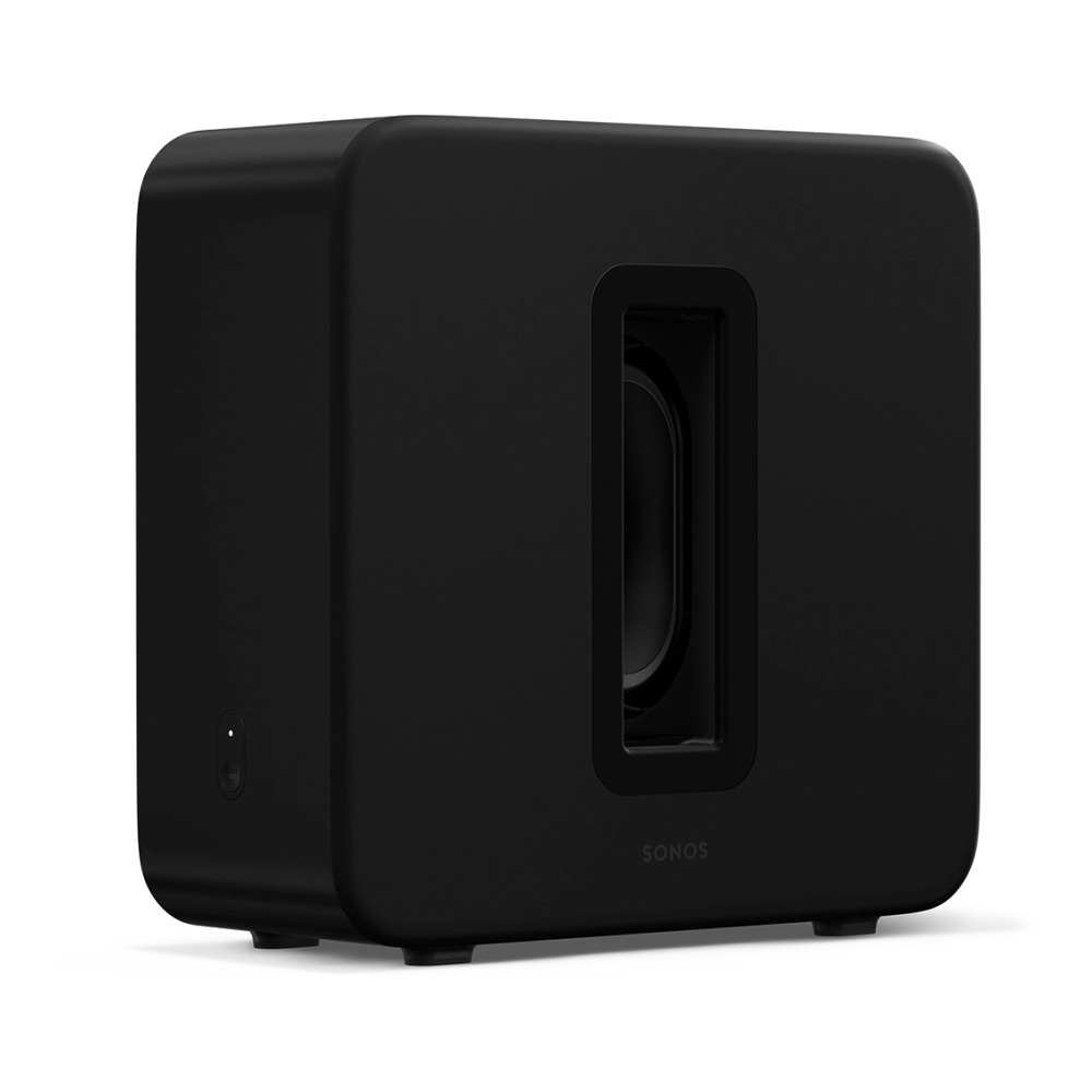Caisson de basses sans fil Sonos Sub 4 noir vue oblique