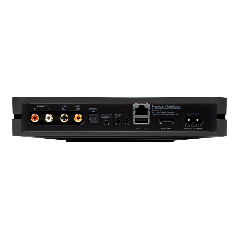 Connectique du Bluesound NODE noir