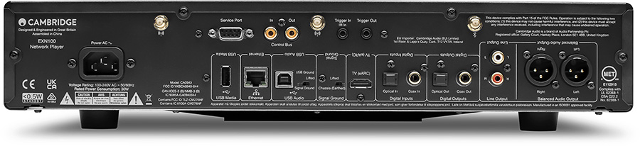 Entrées et sorties du Cambridge Audio EXN100