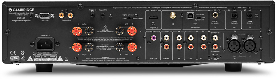 Entrés et sorties du Cambridge Audio EXA100