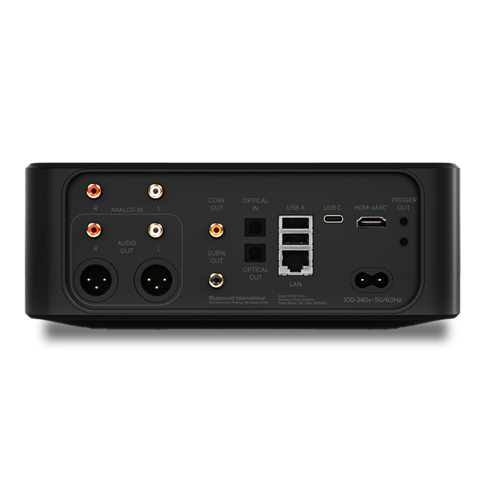 Lecteur réseau Bluesound NODE ICON face arrière
