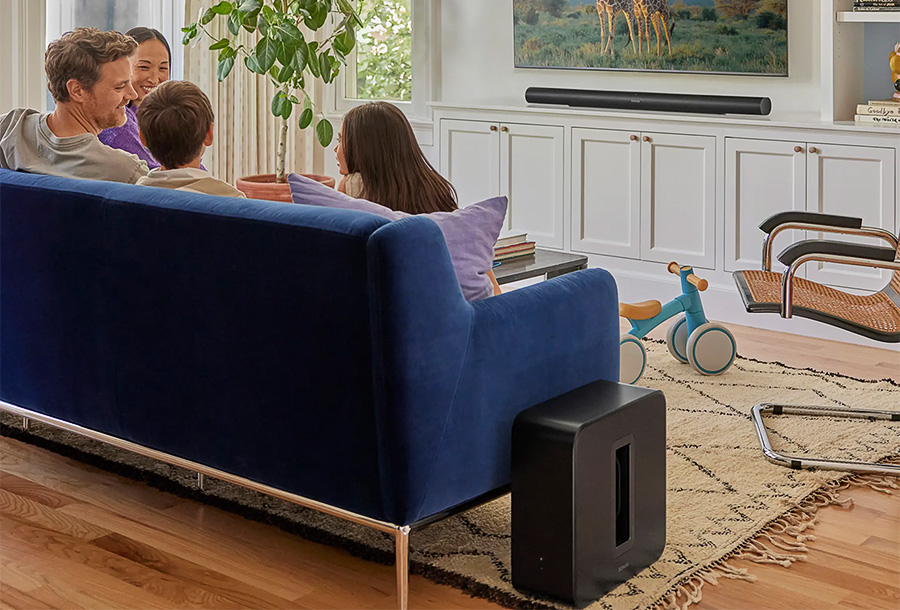 Sonos Sub 4 dans un salon moderne