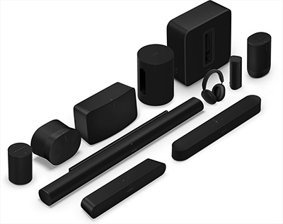 Associationsmultiroom Sonos avec plusieurs enceintes et le Sub Mini pour un son immersif