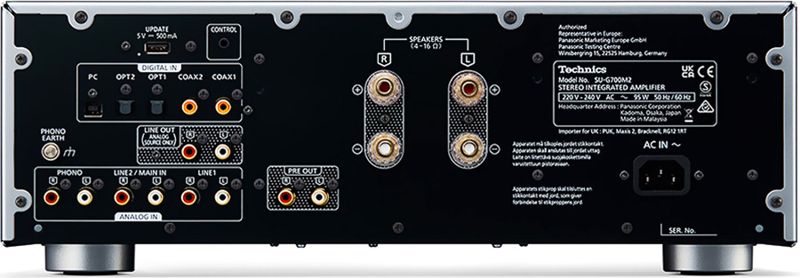 Connectique du Technics SU G700M2E S