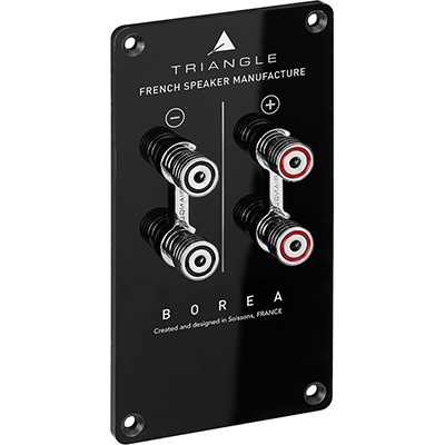 Double bornier des Triangle Borea BR10 pour bi câblage et bi amplification